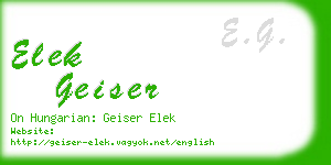elek geiser business card